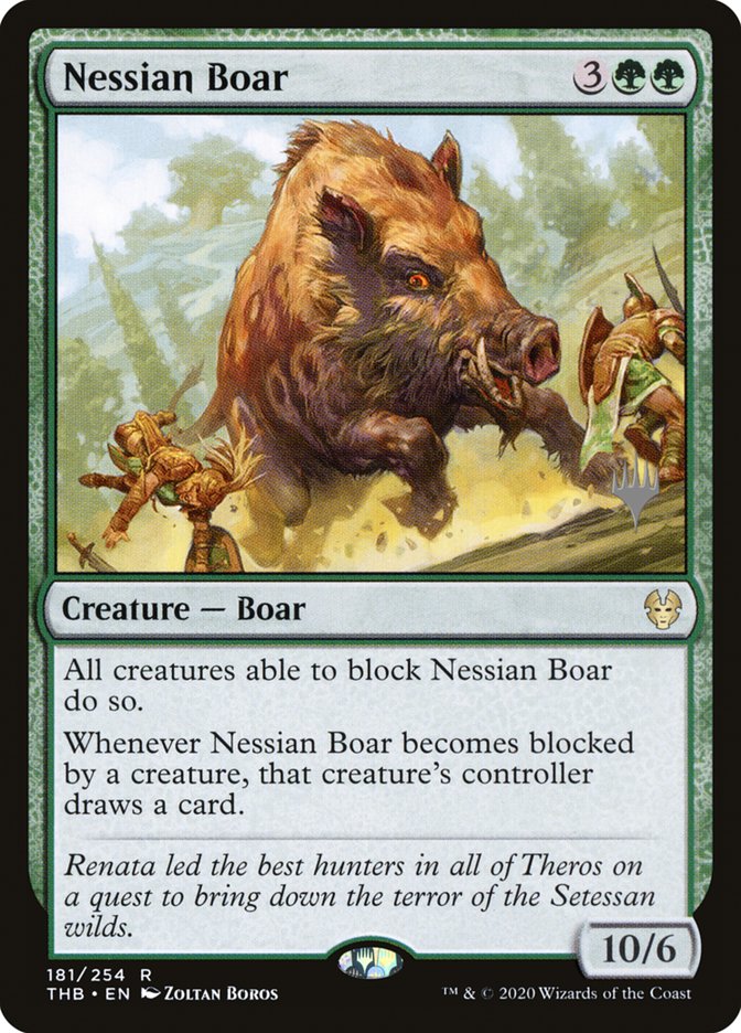 Nessian Boar (Promo Pack) [Theros Beyond Death Promos] | Good Games Adelaide SA
