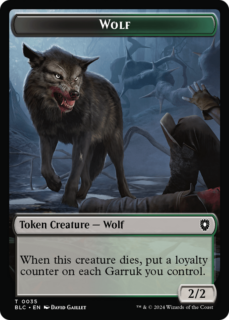 Human Soldier // Wolf (035) Double-Sided Token [Bloomburrow Commander Tokens] | Good Games Adelaide SA