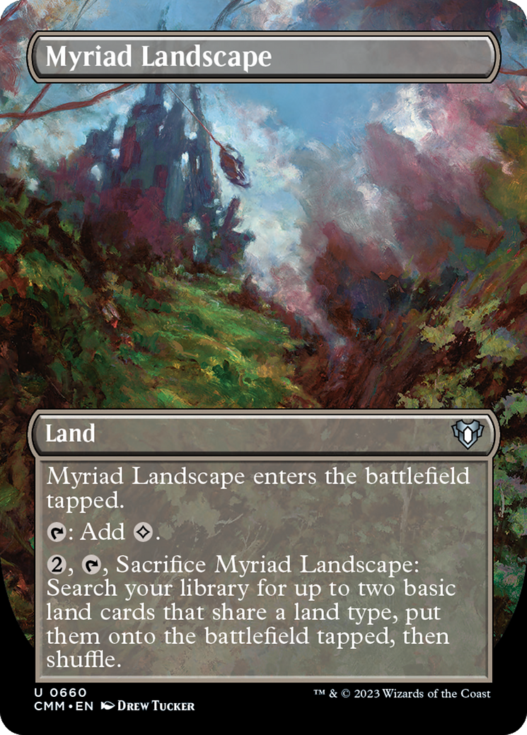 Myriad Landscape (Borderless Alternate Art) [Commander Masters] | Good Games Adelaide SA