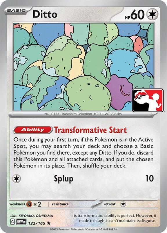 Ditto Series 6 132/165 (Prize Pack Series Cards)  - Holofoil | Good Games Adelaide SA
