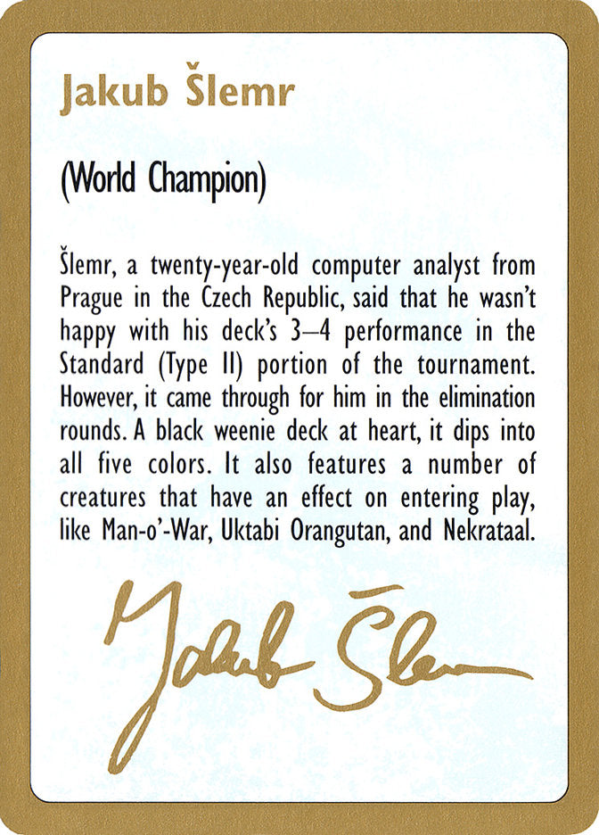 Jakub Šlemr Bio  (World Championship Decks)  | Good Games Adelaide SA