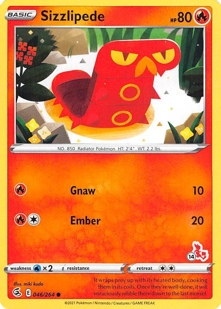 Sizzlipede 046 264 14 Cinderace Stamped 046/264 (Battle Academy 2022)  | Good Games Adelaide SA