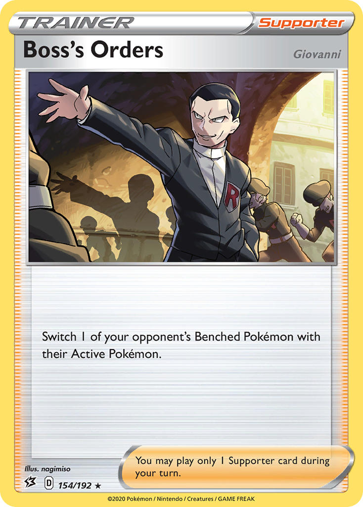 Boss's Orders (154/192) (Giovanni) (Theme Deck Exclusive) [Sword & Shield: Rebel Clash] | Good Games Adelaide SA
