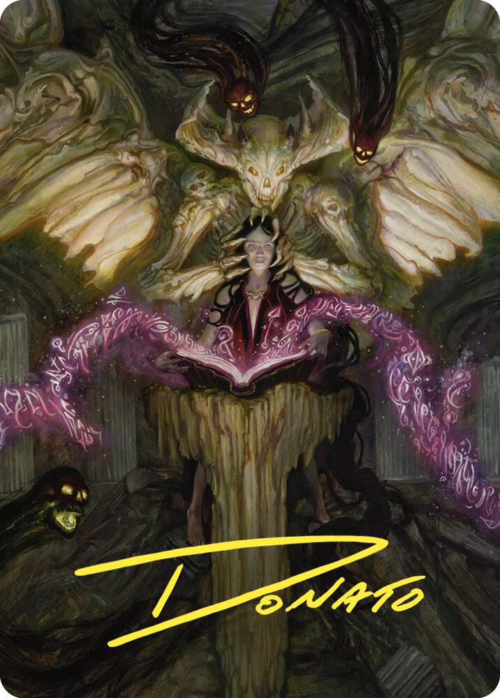 Demonic Tutor Art Card Gold Stamped Signature 64 (Art Series: Commander Masters)  | Good Games Adelaide SA