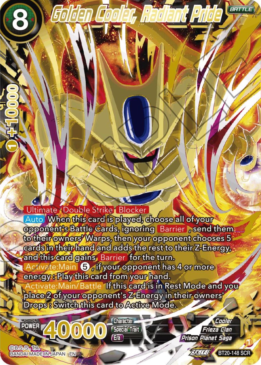 Golden Cooler, Radiant Pride (Alternate Art) (BT20-148) [Power Absorbed] | Good Games Adelaide SA