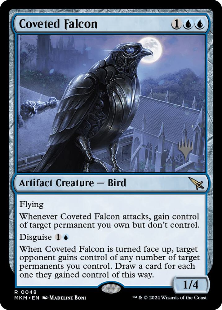 Coveted Falcon 48 (Promo Pack: Murders at Karlov Manor)  - Foil | Good Games Adelaide SA