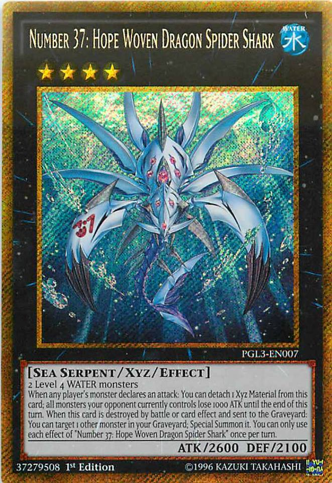 Number 37: Hope Woven Dragon Spider Shark [PGL3-EN007] Gold Secret Rare | Good Games Adelaide SA
