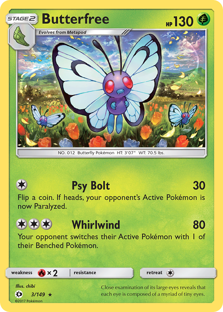 Butterfree (3/149) [Sun & Moon: Base Set] | Good Games Adelaide SA