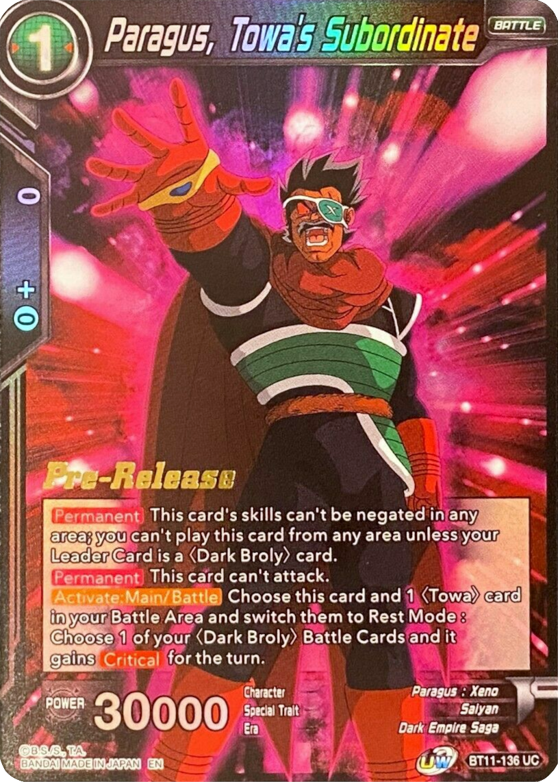 Paragus, Towa's Subordinate (Vermilion Bloodline) [BT11-136] | Good Games Adelaide SA
