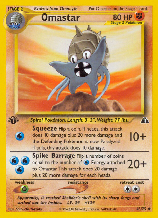 Omastar (43/75) [Neo Discovery 1st Edition] | Good Games Adelaide SA