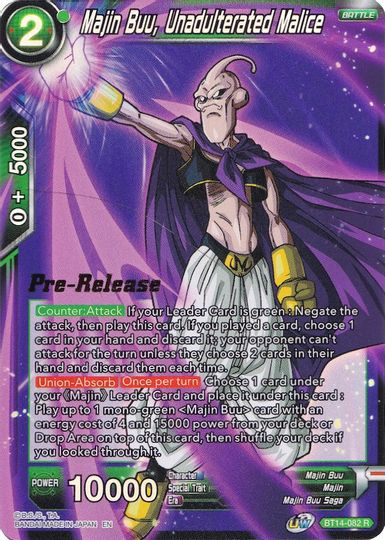 Majin Buu, Unadulterated Malice (BT14-082) [Cross Spirits Prerelease Promos] | Good Games Adelaide SA