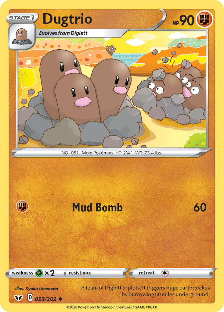 Dugtrio (093/202) [Sword & Shield: Base Set] | Good Games Adelaide SA
