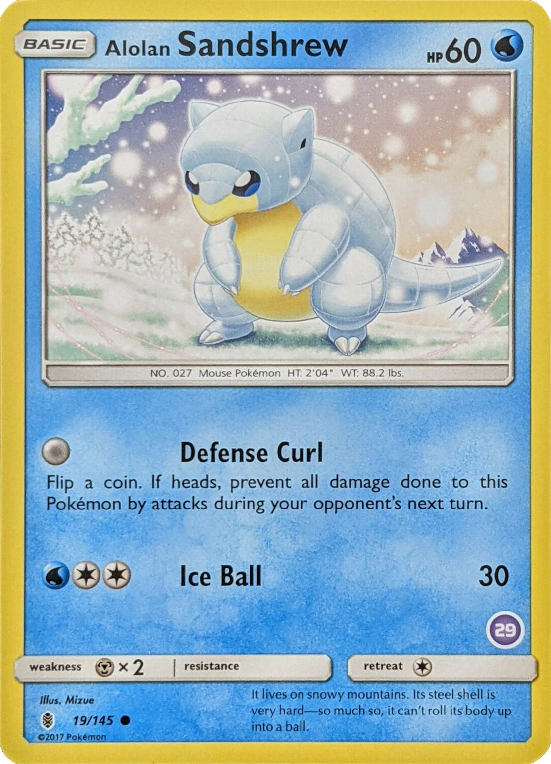 Alolan Sandshrew (19/145) (Deck Exclusive #29) [Sun & Moon: Trainer Kit - Alolan Sandslash] | Good Games Adelaide SA