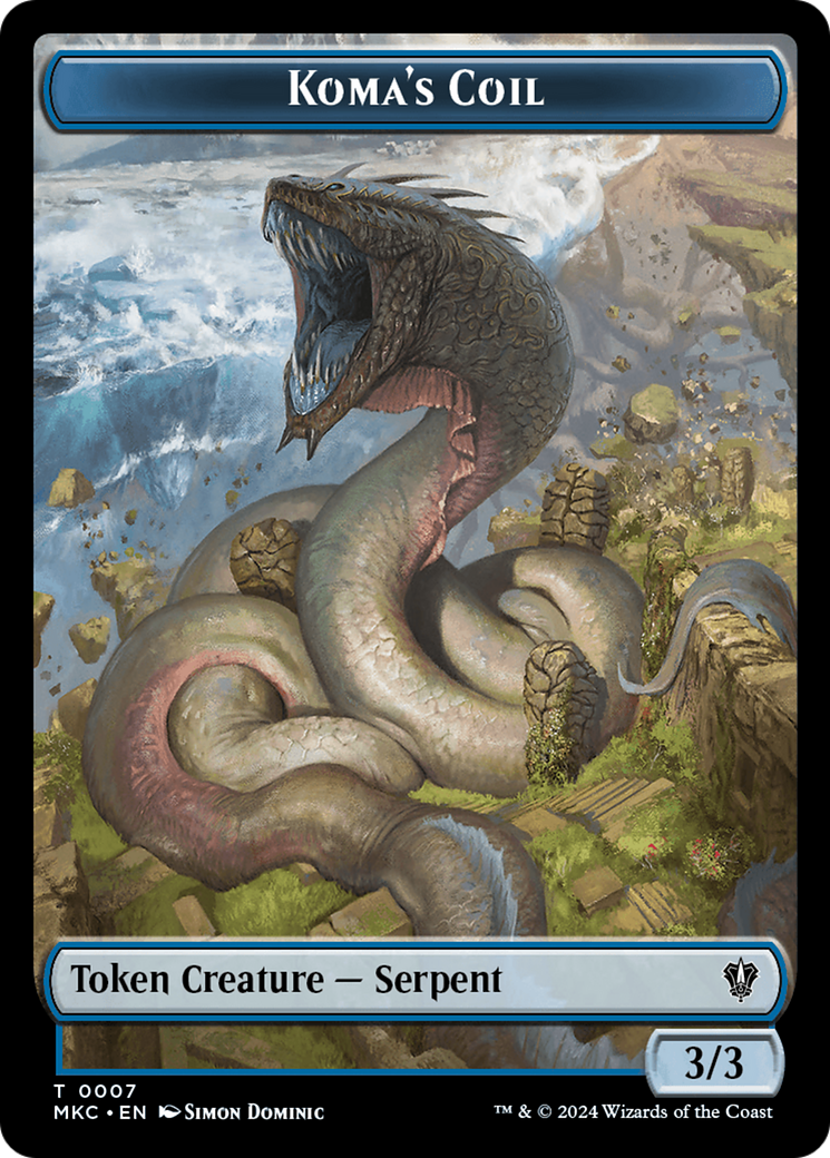 Drake // Koma's Coil Double-Sided Token [Murders at Karlov Manor Commander Tokens] | Good Games Adelaide SA