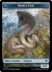 Drake // Koma's Coil Double-Sided Token [Murders at Karlov Manor Commander Tokens] | Good Games Adelaide SA