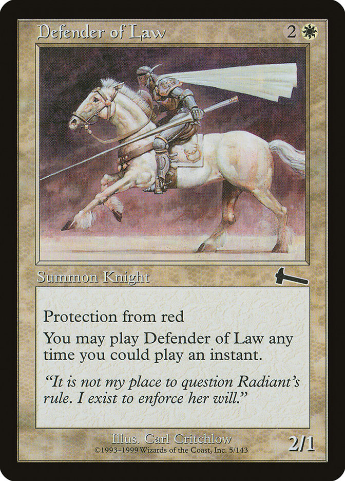 Defender of Law 5 (Urza's Legacy)  - Foil | Good Games Adelaide SA