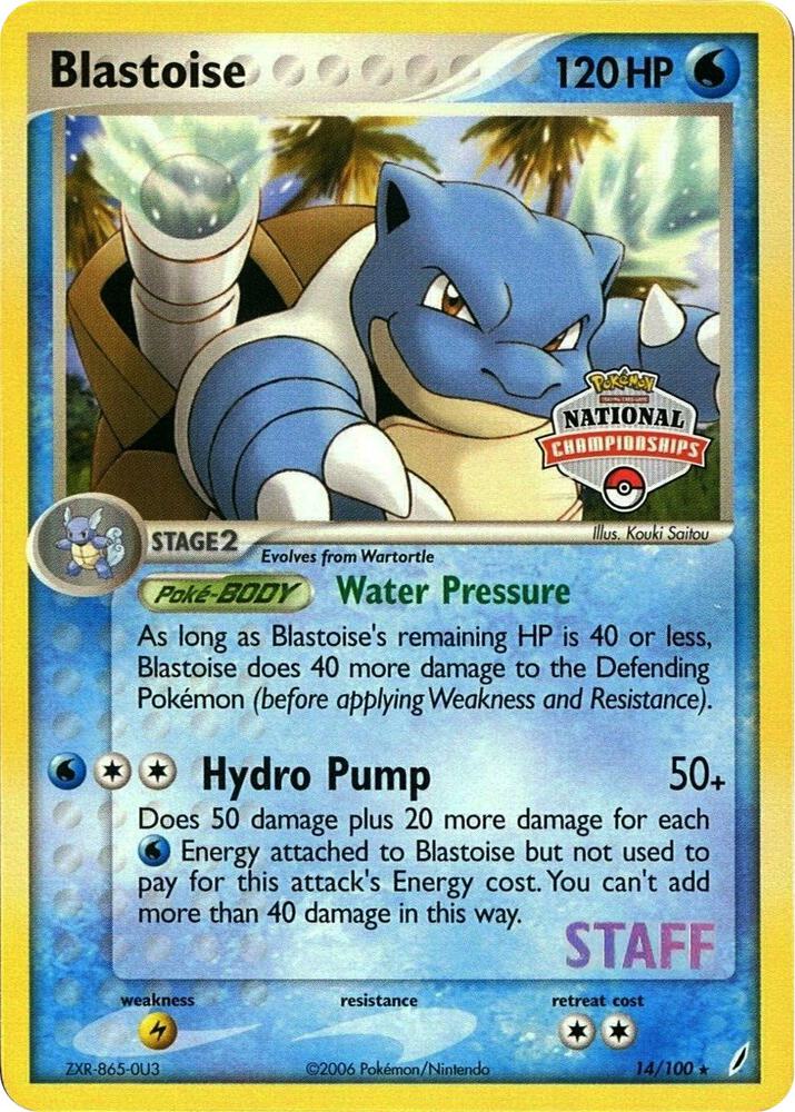 Blastoise 14 100 National Championships Staff 014/100 (League & Championship Cards)  | Good Games Adelaide SA