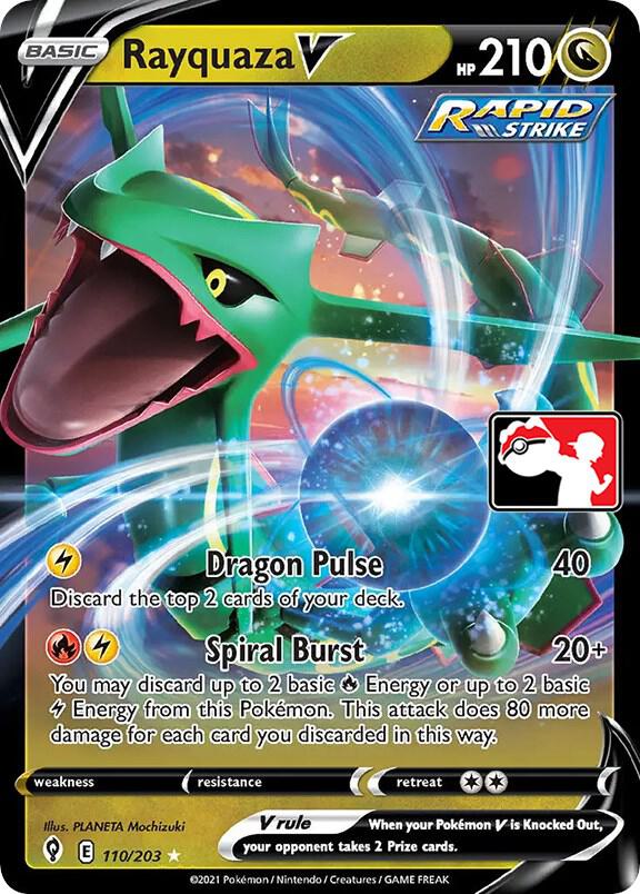 Rayquaza V Series 1/2 110/203 (Prize Pack Series Cards)  - Holofoil | Good Games Adelaide SA