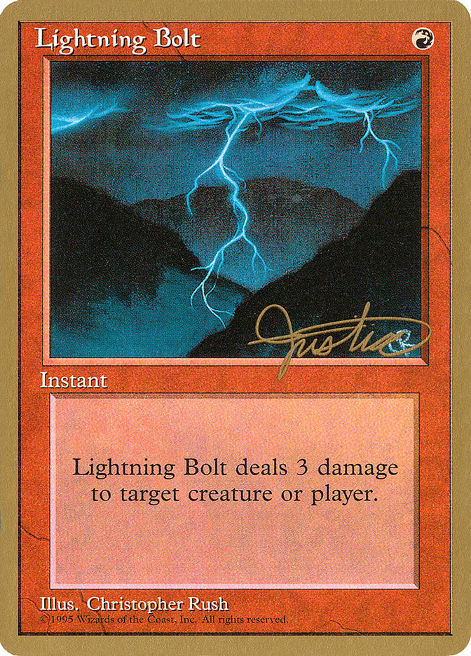 Lightning Bolt (Mark Justice) [Pro Tour Collector Set] | Good Games Adelaide SA