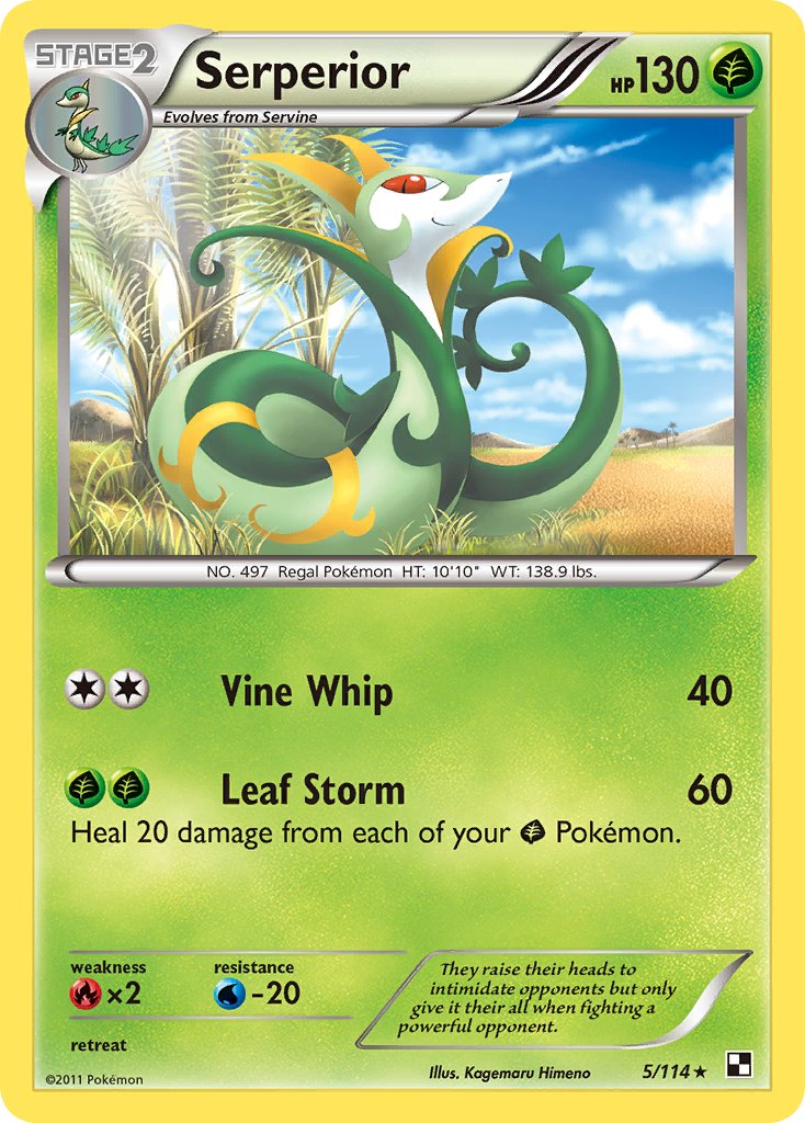 Serperior (5/114) (Cracked Ice Holo) (Theme Deck Exclusive) [Black & White: Base Set] | Good Games Adelaide SA