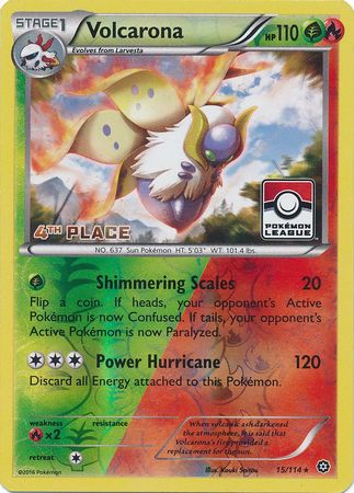Volcarona (15/114) (League Promo 4th Place) [XY: Steam Siege] | Good Games Adelaide SA