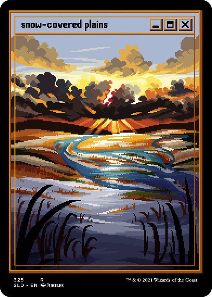 Snow Covered Plains PixelSnowLandsjpg 325 (Secret Lair Drop Series)  - Foil | Good Games Adelaide SA