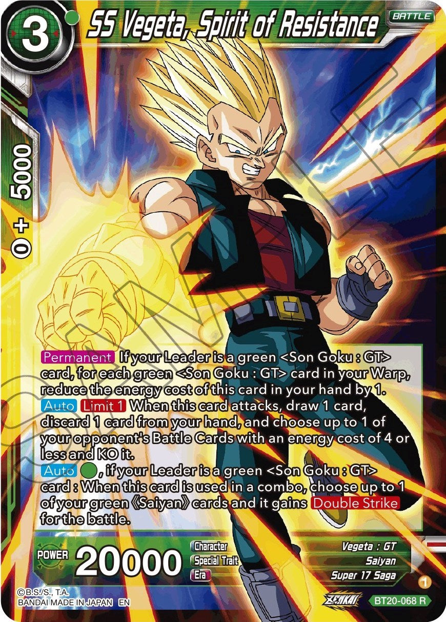 SS Vegeta, Spirit of Resistance (BT20-068) [Power Absorbed] | Good Games Adelaide SA