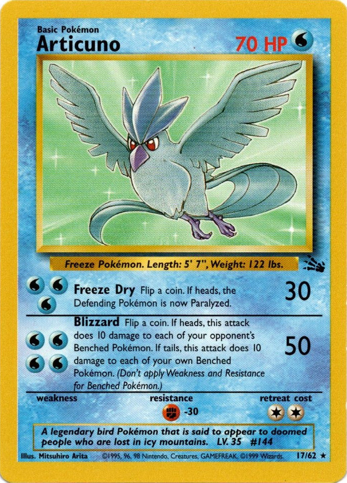 Articuno (17/62) [Fossil Unlimited] | Good Games Adelaide SA