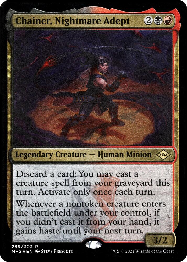 Chainer Nightmare Adept Foil Etched 289 (Modern Horizons 2)  - Foil | Good Games Adelaide SA