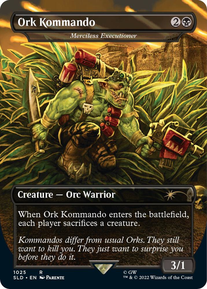 Ork Kommando Merciless Executioner Borderless 1025 (Secret Lair Drop Series)  - Foil | Good Games Adelaide SA