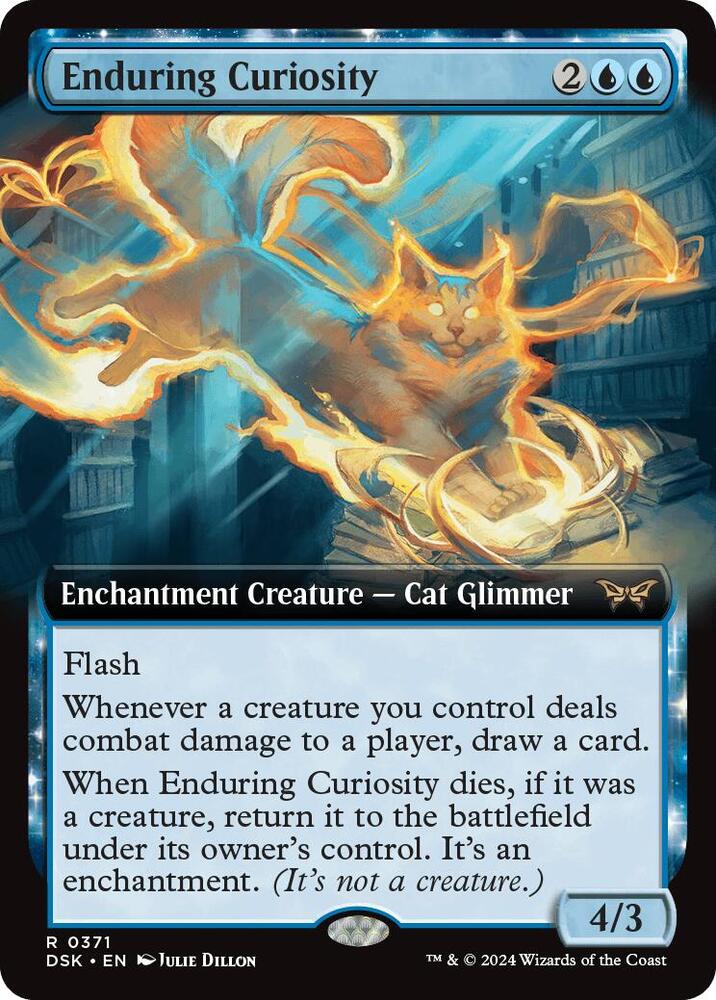 Enduring Curiosity Extended Art 371 (Duskmourn: House of Horror)  - Extended Art Foil | Good Games Adelaide SA