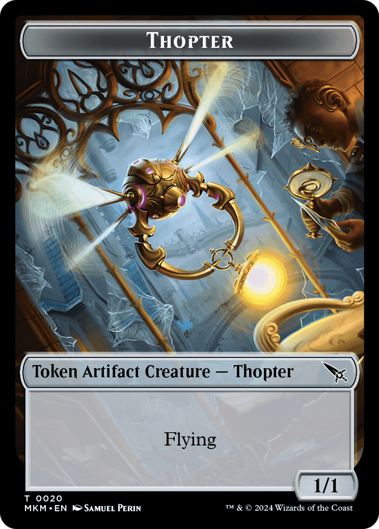 Thopter // Treasure Double-Sided Token [Murders at Karlov Manor Commander Tokens] | Good Games Adelaide SA