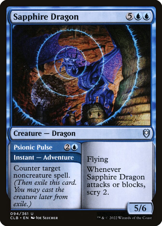 Sapphire Dragon // Psionic Pulse 94 (Commander Legends: Battle for Baldur's Gate)  | Good Games Adelaide SA