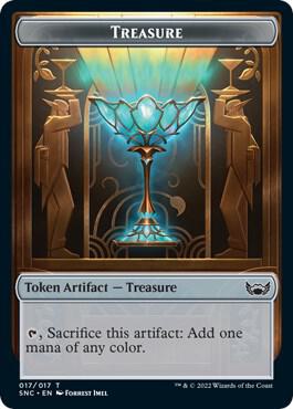 Treasure 017 Copy Double Sided Token 17 // 1 (Streets of New Capenna)  - Foil | Good Games Adelaide SA