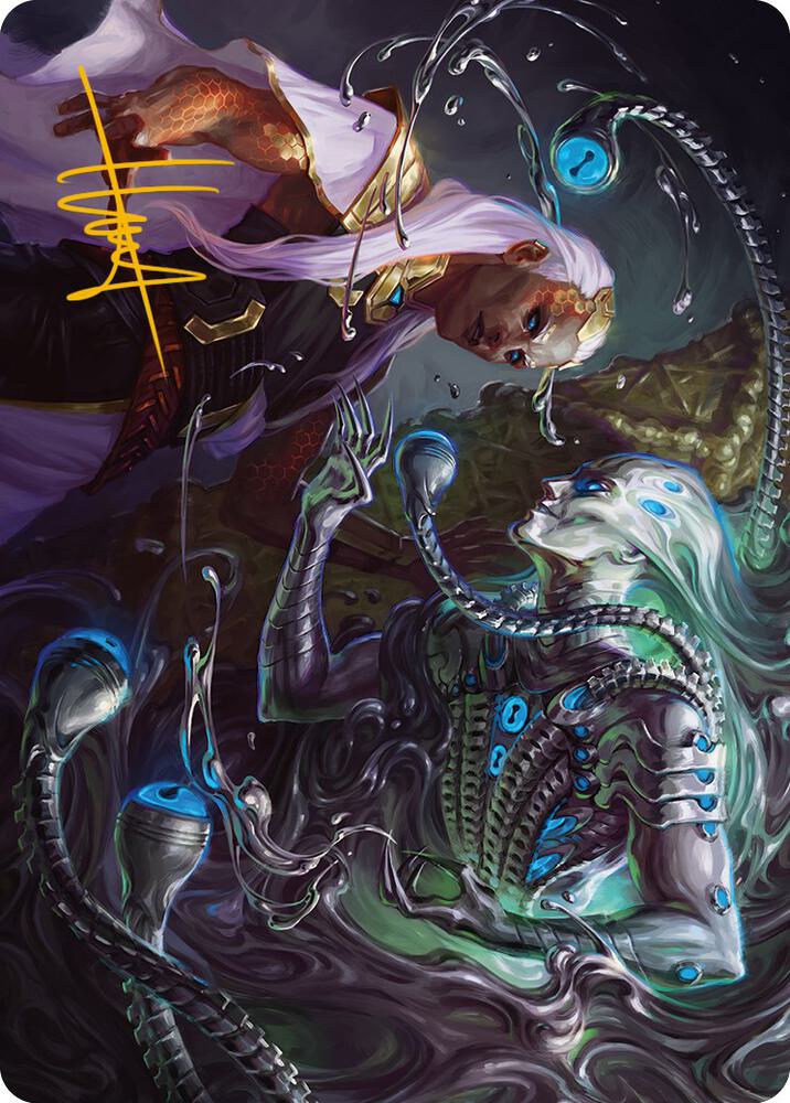 Mirage Mockery Art Card Gold Stamped Signature 17 (Art Series: Phyrexia: All Will Be One)  | Good Games Adelaide SA