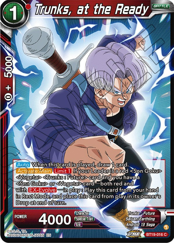 Trunks, at the Ready (BT19-016) [Fighter's Ambition] | Good Games Adelaide SA