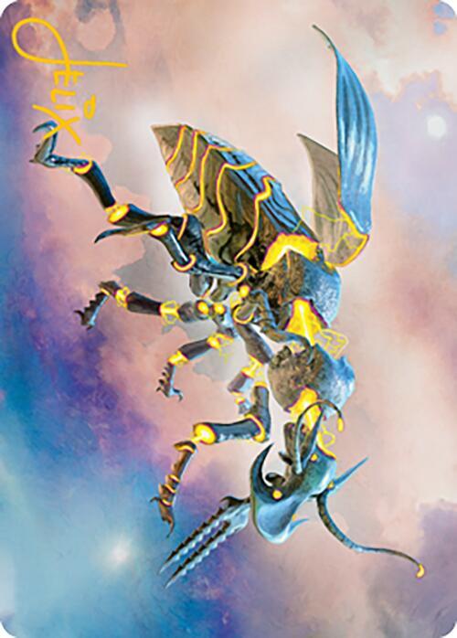 Zabaz the Glimmerwasp Art Card Gold Stamped Signature 65 (Art Series: Modern Horizons 2)  | Good Games Adelaide SA