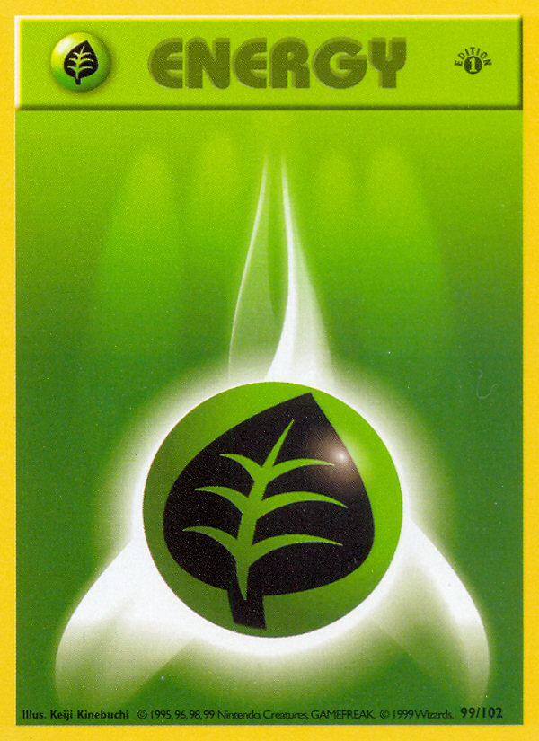 Grass Energy (99/102) (Shadowless) [Base Set 1st Edition] | Good Games Adelaide SA