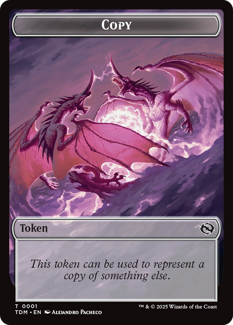 Copy // Dragon (0014) Double-Sided Token [Tarkir: Dragonstorm Commander Tokens] | Good Games Adelaide SA