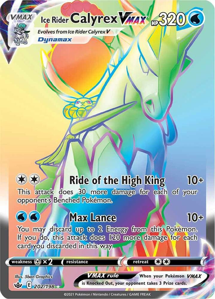 Ice Rider Calyrex VMAX Secret 202/198 (SWSH06: Chilling Reign)  - Holofoil | Good Games Adelaide SA