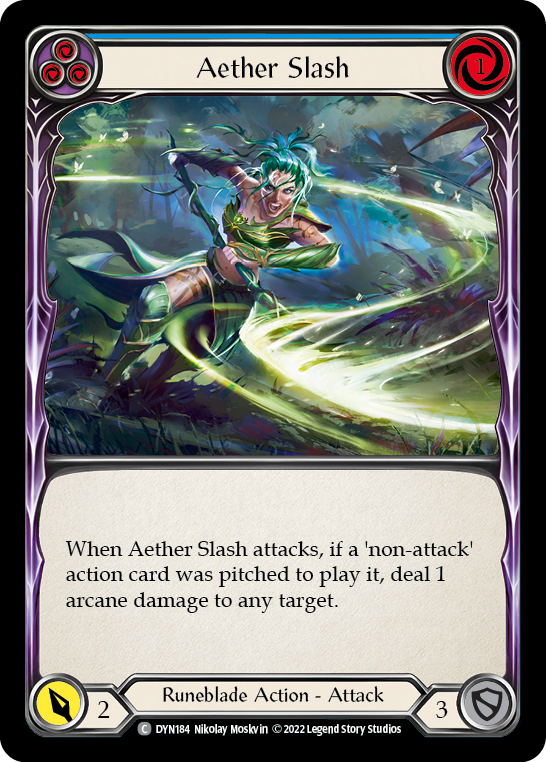 Aether Slash (Blue) [DYN184] (Dynasty)  Rainbow Foil | Good Games Adelaide SA