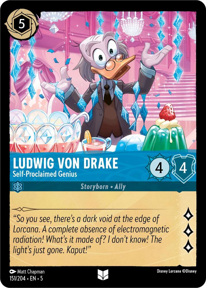 Ludwig Von Drake Self Proclaimed Genius 151/204 (Shimmering Skies)  | Good Games Adelaide SA