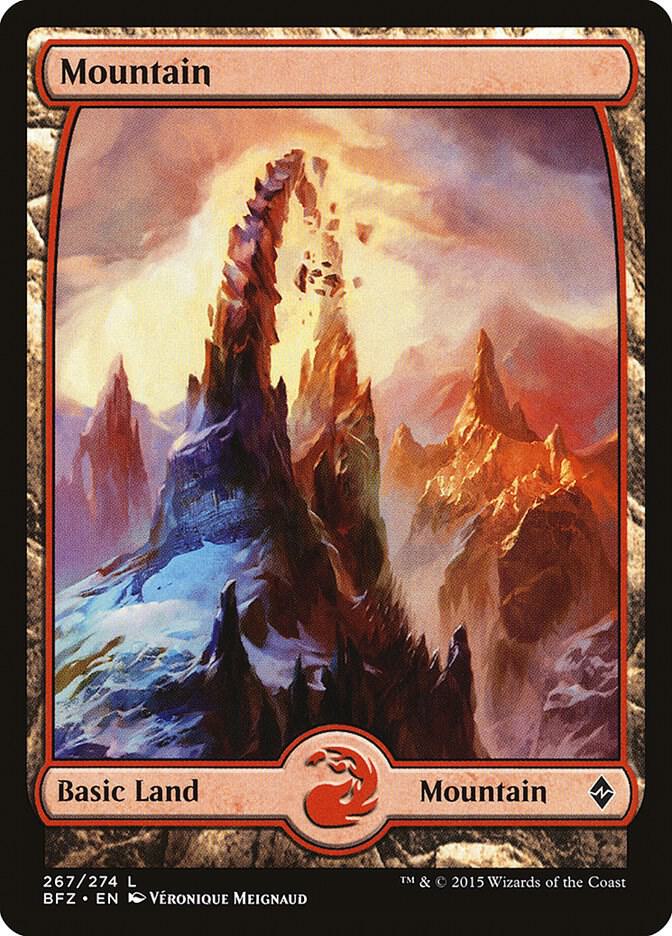 Mountain 267 Full Art 267 (Battle for Zendikar)  - Foil | Good Games Adelaide SA