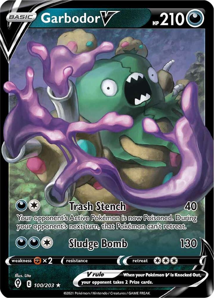 Garbodor V 100/203 (SWSH07: Evolving Skies)  - Holofoil | Good Games Adelaide SA