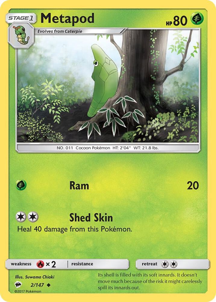Metapod 2/147 (SM - Burning Shadows)  | Good Games Adelaide SA