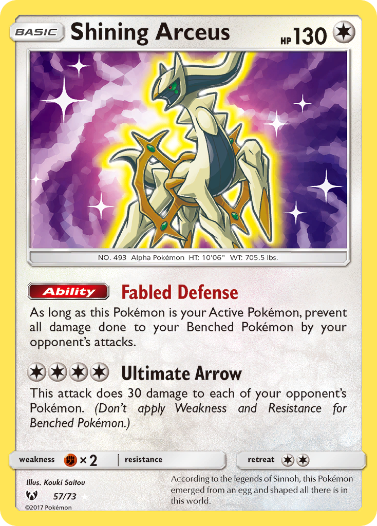 Shining Arceus (57/73) [Sun & Moon: Shining Legends] | Good Games Adelaide SA
