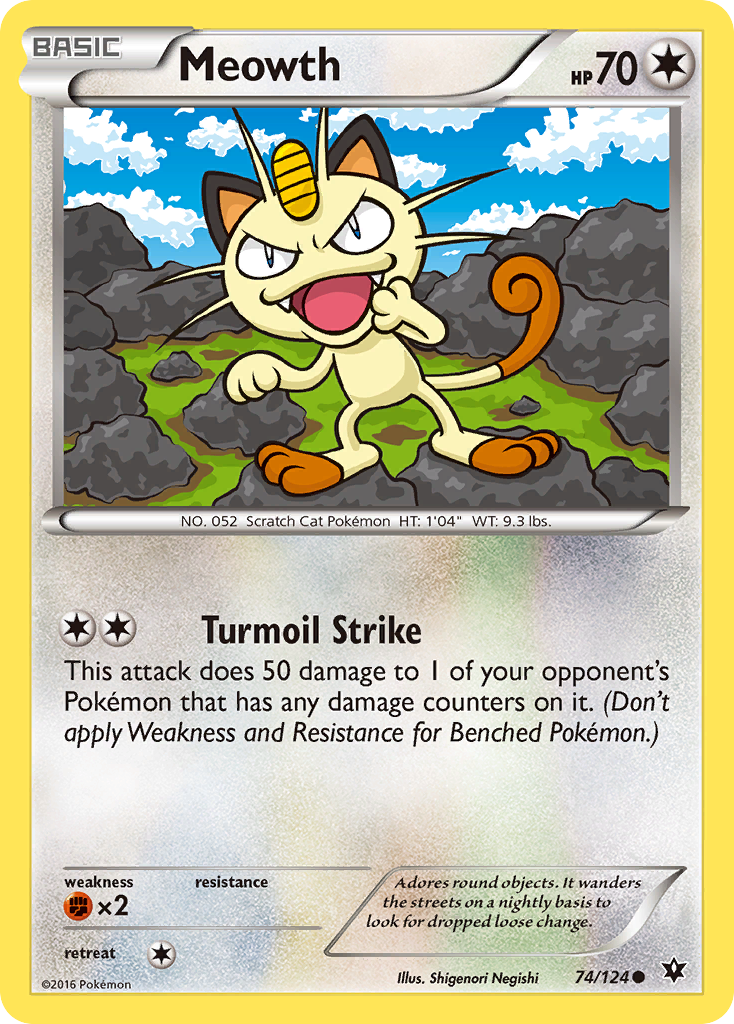 Meowth (74/124) [XY: Fates Collide] | Good Games Adelaide SA