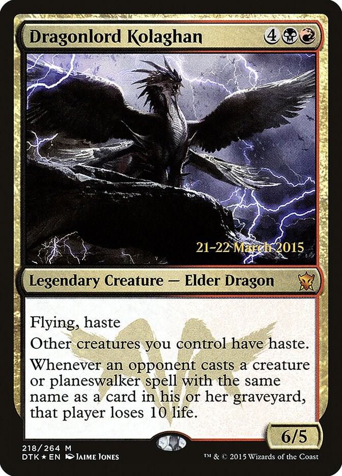 Dragonlord Kolaghan 218 (Prerelease Cards)  - Foil | Good Games Adelaide SA