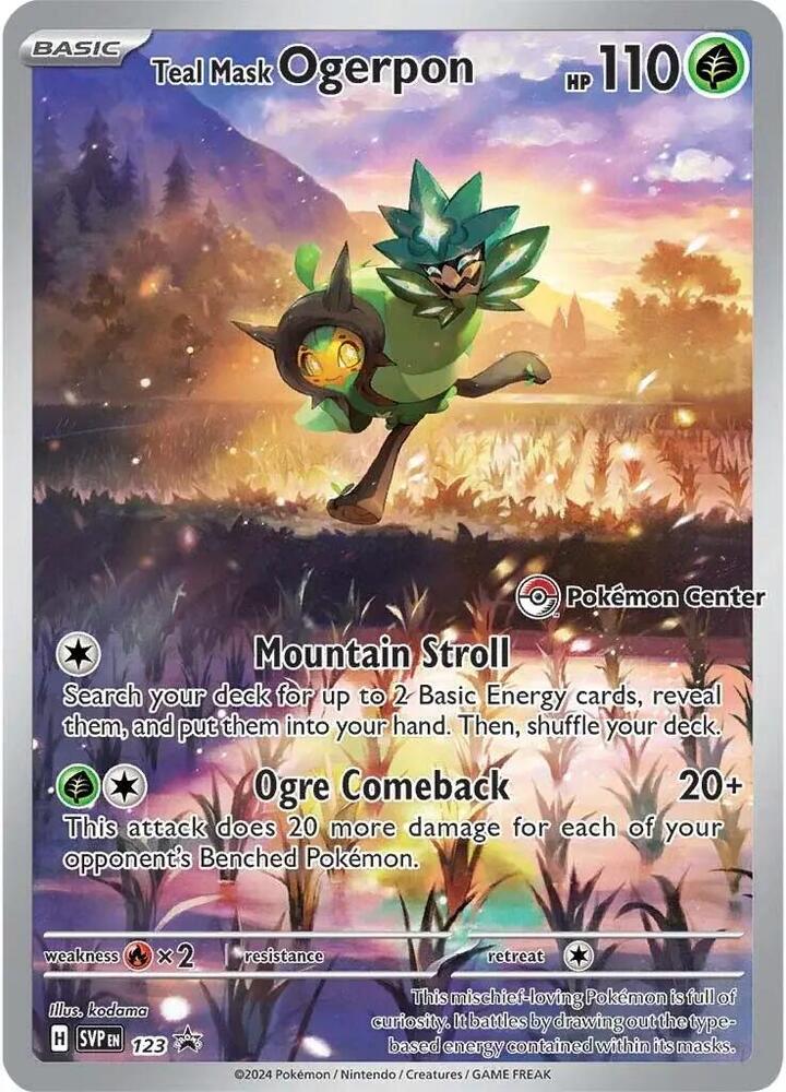 Teal Mask Ogerpon Pokemon Center Exclusive 123 (SV: Scarlet & Violet Promo Cards)  - Holofoil | Good Games Adelaide SA
