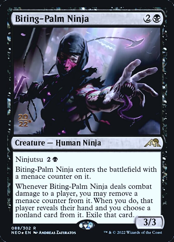 Biting-Palm Ninja [Kamigawa: Neon Dynasty Prerelease Promos] | Good Games Adelaide SA